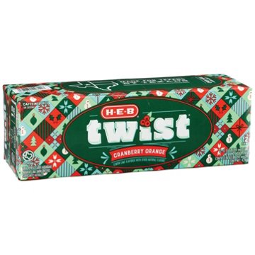 H-E-B Twist Cranberry Orange Lemon Lime Soda 12 pk Cans