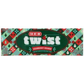 H-E-B Twist Cranberry Orange Lemon Lime Soda 12 pk Cans