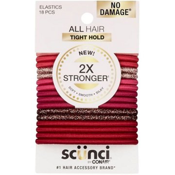 Scunci Tight Hold Hair Ties - Pink & Gold