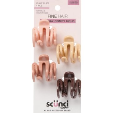 Scunci All Day Hold Assorted Flexible Mini Claw Clips
