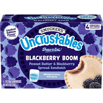Smuckers Uncrustables Blackberry Boom Frozen Sandwiches, 4 ct