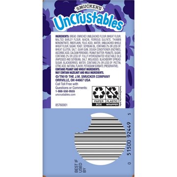 Smuckers Uncrustables Blackberry Boom Frozen Sandwiches, 4 ct