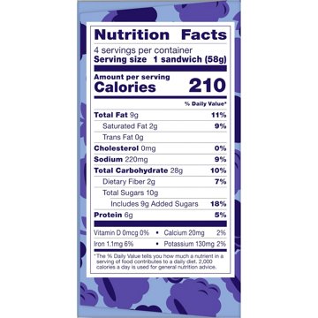 Smuckers Uncrustables Blackberry Boom Frozen Sandwiches, 4 ct