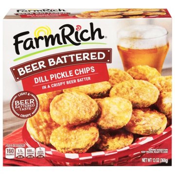 Farm Rich Beer Battered Dill Pickle Chips, 13 oz