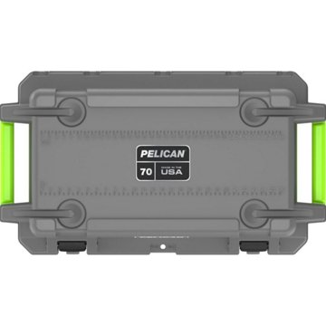 Pelican Elite Cooler - Grey & Green, 70 qt