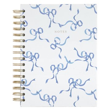Eccolo Blue Bows Spiral Journal, 6'' x 8''