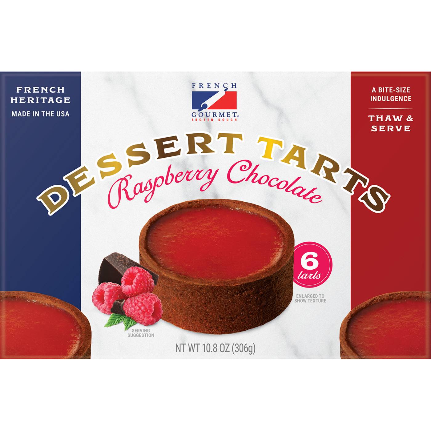 French Gourmet Raspberry Chocolate Thaw & Serve Dessert Tarts - Shop ...