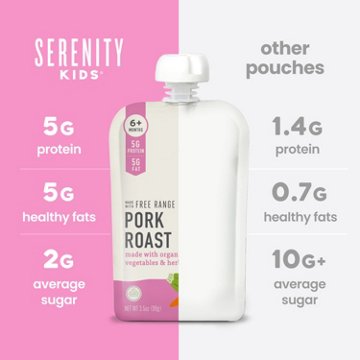 Serenity Kids Organic Baby Food Pouch - Pork Roast