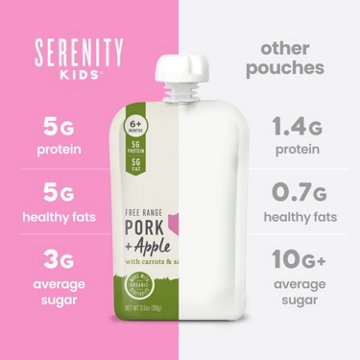 Serenity Kids Organic Baby Food Pouch - Pork & Apple