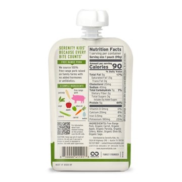 Serenity Kids Organic Baby Food Pouch - Pork & Apple
