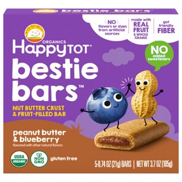 Happy Tot Organics Bestie Bars - Peanut Butter and Blueberry