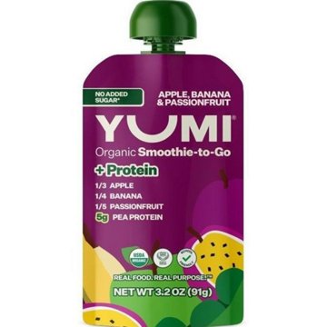 Yumi Organic Smoothie Pouch with Protein - Apple Banana & Passionfruit