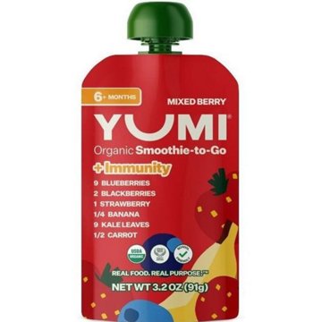 Yumi Organic Smoothie + Immunity Pouch - Mixed Berry