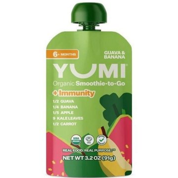 Yumi Organic Smoothie & Immunity Pouch - Guava & Banana