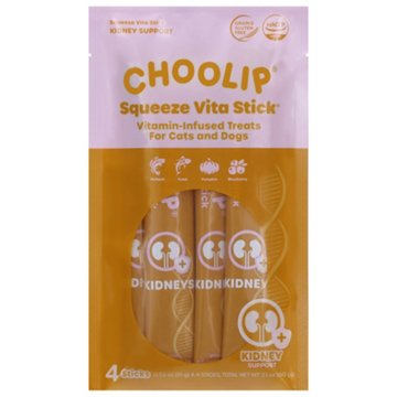 Choolip Squeeze Vita Stick Vitamin Infused Treats for Cats & Dogs - Kidney Support, 4 ct