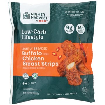 Higher Harvest by H-E-B Fully Cooked Lightly Breaded Chicken Strips - Buffalo 