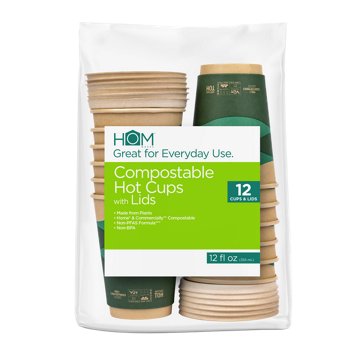 Hom Works Compost 12 oz Hot Cups, 12 ct