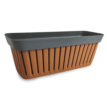 Blue Orange Pottery Terra Flowerbox - Anthracite, 15''