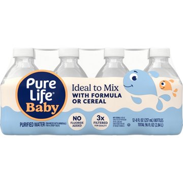 Pure Life Baby Purified Water, 8 oz Bottles
