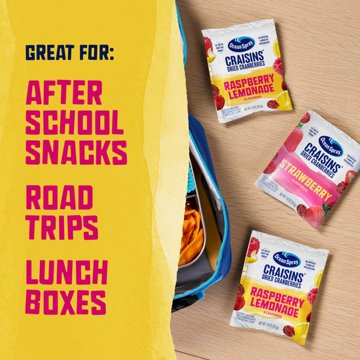 Ocean Spray Craisins Raspberry Lemonade Flavored Dried Cranberries Snack Packs