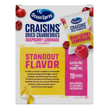 Ocean Spray Craisins Raspberry Lemonade Flavored Dried Cranberries Snack Packs