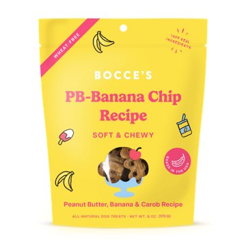 Bocce's All Natural Dog Treats - Peanut Butter-Banana Chip Recipe, 6 oz