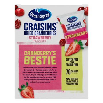 Ocean Spray Craisins Strawberry Flavored Dried Cranberries Snack Packs