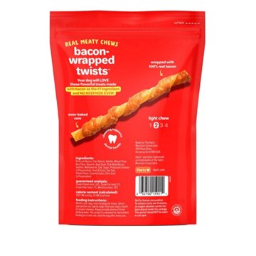 Hartz Oinkies Bacon Wrapped Twists Dog Chew Treats, 14 ct