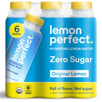 Lemon Perfect Organic Zero Sugar Original Lemon Water 6 pk Bottles