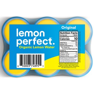 Lemon Perfect Organic Zero Sugar Original Lemon Water 6 pk Bottles