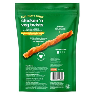 Hartz Oinkies Chicken & Veg Twists Dog Chew Treats, 20 ct