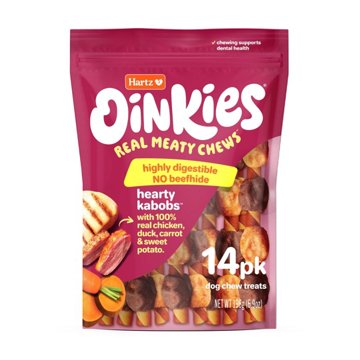 Hartz Oinkies Hearty Kabobs Dog Chew Treats, 14 ct