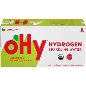 oHy Cherry Lime Hydrogen Sparkling Water 8 pk Cans