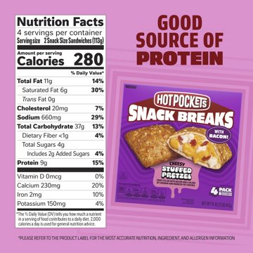 Hot Pockets Snack Breaks Cheesy Stuffed Pretzel Snack-Size Sandwiches