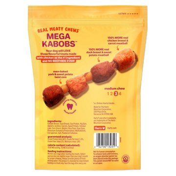 Hartz Oinkies Chicken Mega Kabobs Dog Chew Treats, 8 ct