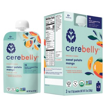 Cerebelly Organic Puree Baby Food Pouch - Sweet Potato Mango, 4 oz