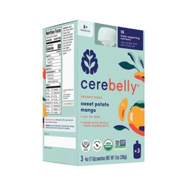 Cerebelly Organic Puree Baby Food Pouch - Sweet Potato Mango, 4 oz