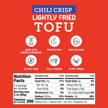 Hodo Chili Crisp Lightly Fried Tofu, 8 oz