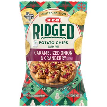 H-E-B Ridged Potato Chips - Caramelized Onion & Cranberry
