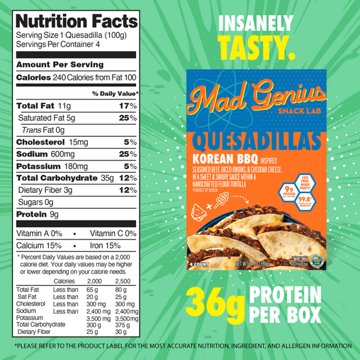 Mad Genius Snack Lab Korean BBQ Quesadillas