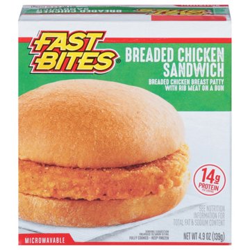 Fast Bites Breaded Chicken Sandwich, 4.9 oz