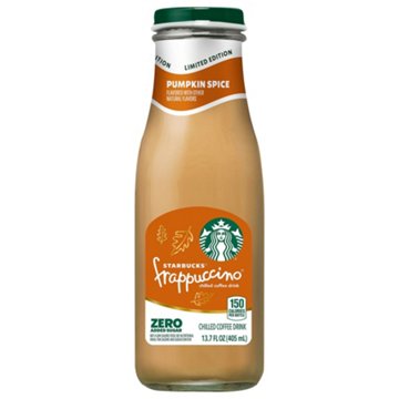 Starbucks Zero Added Sugar Pumpkin Spice Frappuccino Chilled Coffee Drink