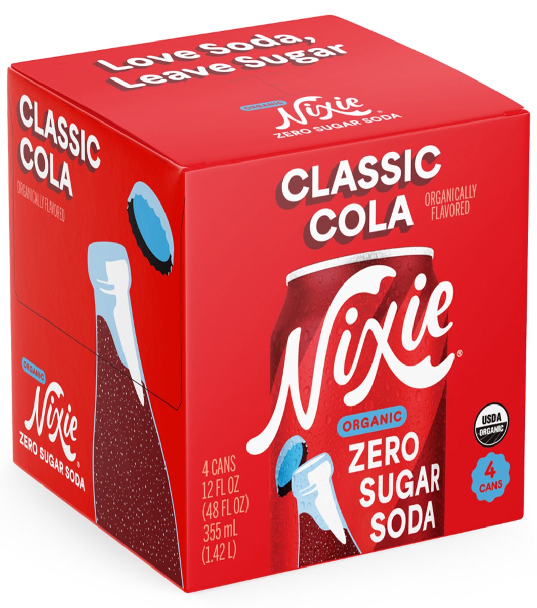 Nixie Organic Classic Cola Zero Sugar , 12 oz Cans, 4 pk | Central ...