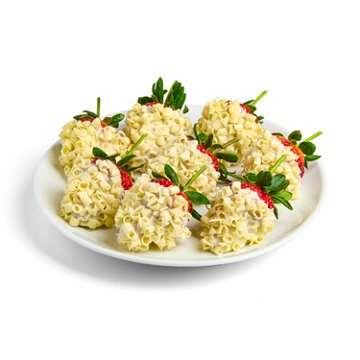 H-E-B Bakery Gourmet White Chocolate-Dipped Strawberries - White Curls, 8 ct