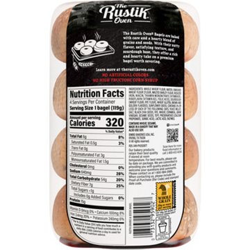 The Rustik Oven Hearty Grains & Seeds Bagels, 4 ct