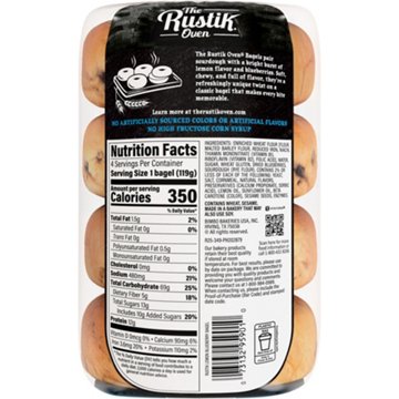 The Rustik Oven Lemon Blueberry Bagels, 4 ct