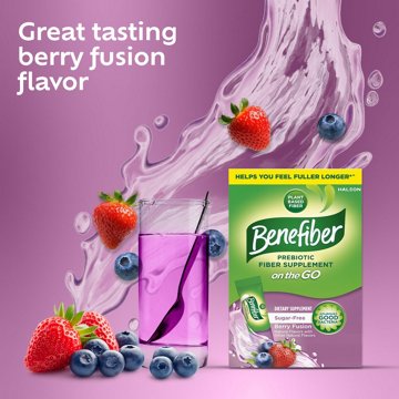 Benefiber Flavored Prebiotic GLP1 Friendly Fiber Supplement, 24 ct
