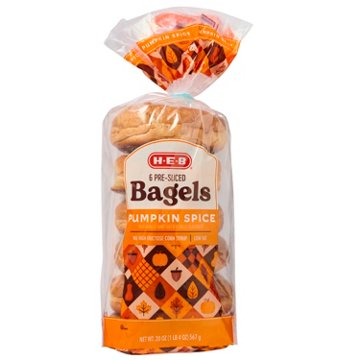 H-E-B Pumpkin Spice Bagels, 6 ct