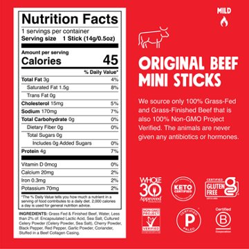 Chomps Chomplings 4g Protein Original Beef Mini Sticks