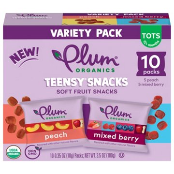 Plum Organics Teensy Snacks Variety Pack - Peach & Mixed Berry